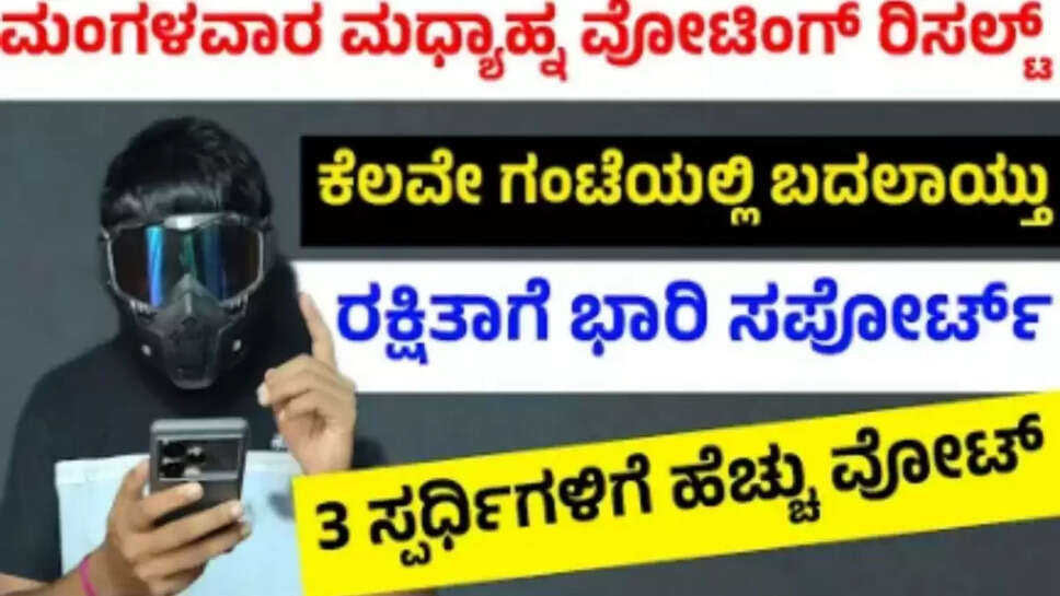 ಮಂಗಳವಾರ ಮಧ್ಯಾಹ್ನ ಬಂತು ಶಾಕಿಂಗ್ ರಿಸಲ್ಟ್ ಸ್ಟ್ರಾಂಗ್ ಸ್ಪರ್ಧಿ ಔಟ್